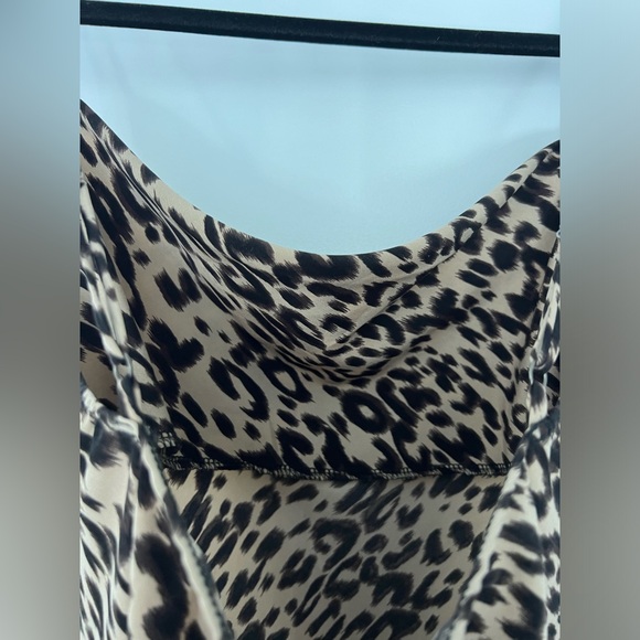 LIKE NEW CHEETAH SATIN COWL NECK - Picture 8 of 12